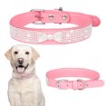 thumbnail image 1 of CHOK Collier pour Chien Collier pour Chat Nœud en Strass Collier pour Animal Rose TP, 1 of 6