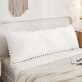 thumbnail image 1 of Move Over White Body Pillow Cover 20x54 inches Boho Chic Pom Poms Fringe Pattern Body Pillowcase 100% Washed Microfiber, 1 of 8