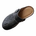thumbnail image 3 of RKSTN Women Clogs Pu Mules Spring Summer Solid Color Novel Chic Closed Toe Exposed Casual Flat Soled Slippers with Slight Heel, 3 of 7