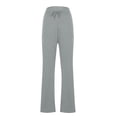 thumbnail image 5 of CFLVAEK Womens Office Flare Pants Casual Tummy Control Drawstring Waisted Slacks with Pocket Solid Color Work Straight Pant Casual Tall Lenth Business TrousersGray M, 5 of 5