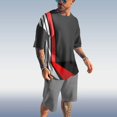 thumbnail image 4 of SHIXIAOO Veste et Pantalon de Costume à Manches Courtes Imprimé Style Plage Décontracté Tendance pour Hommes Costume Classique de Bal de Promo Veste de Costume Formel Pingouin, 4 of 4