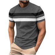 Kaemgyyd T Chemises manches courtes chemises pour hommes Col d'équipage occasionnel Tops de base 2025 Été Mode Couleur bloc Tee pour homme