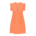 thumbnail image 4 of Ketyyh-chn99 Robes pour Femmes Grande Taille Robe Mini Robe de Fête Robe Droite Unie pour Vacances Robe à Enfiler Robe de Plage Orange,3TG, 4 of 5