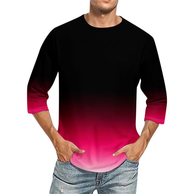 SDNall Shorts pour Hommes Hommes Imprimé Col Rond Décontracté Mode Manches Courtes Blouses Col Rond Chemises Chemises pour Hommes,T-Shirts à Manches Longues pour Hommes,Chemises à Manches Longues pour Hommes