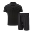 thumbnail image 4 of NTACZA Shirt And Shorts Set Mens Short Sleeve Tracksuits Quarter Zip Athletic Men's Sweatsuits S, 4 of 5