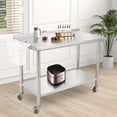 thumbnail image 2 of BeesClover Stainless Steel Table for Prep & Work with Backsplash, Kitchen Heavy Duty Table with Adjustable Under Shelf and Foot for Restaurant, Home and Hotel, 2 of 6