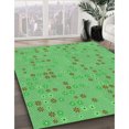 thumbnail image 3 of Ahgly Company Tapis d'Intérieur Lavable en Machine Carré Transitionnel Vert Néon, 3 Pieds Carré, 3 of 7