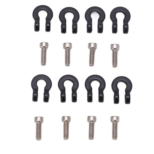 RC Car Upgrade Parts,8pcs Metal Front Rear RC Car Tow Hook Metal Front Rear Bumper Trailer Hook Reliable and Durable