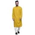 thumbnail image 1 of Atasi Solid Mens Kurta Cowl Drape Rayon Slub Festive Clothing Wear, 1 of 7