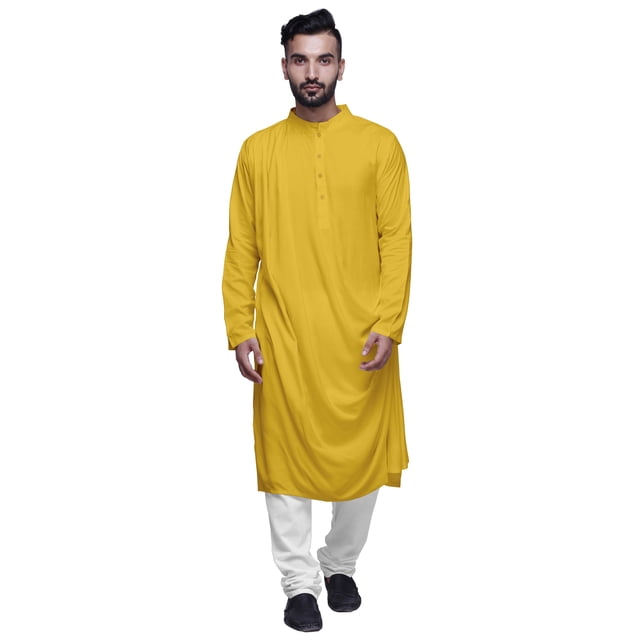 Atasi Solid Mens Kurta Cowl Drape Rayon Slub Festive Clothing Wear