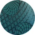 thumbnail image 1 of Ahgly Company Tapis d'Intérieur Ronds Transitionnels Lavables à la Machine Vert Sarcelle Profond, 3 Pieds Rond, 1 of 7