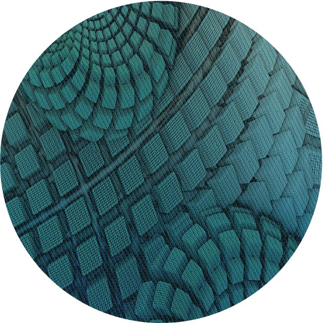 Ahgly Company Tapis d'Intérieur Ronds Transitionnels Lavables à la Machine Vert Sarcelle Profond, 3 Pieds Rond
