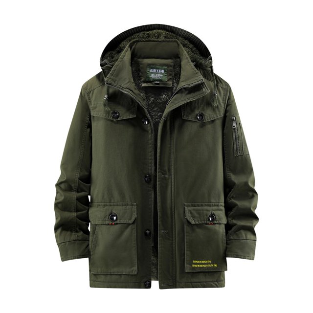 RXIRUCGD Manteau à Capuche Décontracté pour Homme, Coupe Ample, Uni, à Manches Longues, Sans Capuche, Manteaux Décontractés, Vert Armée, Taille : 3TG