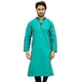 thumbnail image 1 of Atasi Ensemble Kurta Pyjama Vert de Fête pour Homme, Chemise Dupion Longue - Petit, 1 of 6
