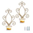 thumbnail image 4 of Iron Candle Holder, Sturdy Space Saving Multifunctional 2PCS Durable Wall Mounted Candle Holder Iron  for Home, 4 of 8