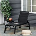 thumbnail image 2 of Outsunny Patio Chaise Lounge Chair with 5-Position Backrest, Black, 2 of 9