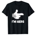 thumbnail image 1 of AALJY Couples I'm Hers T-Shirt pour Hommes Assorti Femmes He's Mine Tee, 1 of 5
