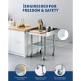 thumbnail image 4 of Heavy Duty Stainless Steel Commercial Work Table – Removable 3-Sided Rim, Adjustable Undershelf, 4 Locking Wheels, Utility Prep Station for Restaurant, Kitchen, Garage, Bakery – 24x24 Inches, 4 of 8