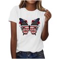 thumbnail image 1 of Pisexur Hauts de Printemps pour Femmes, Hauts pour Femmes, Hauts pour Femmes Tendance à la Mode Chandail Décontracté pour Femme Imprimé à Manches Courtes Col Rond Haut Blanc, G, 1 of 1