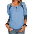 thumbnail image 2 of LAPA Chemise Henley à Boutons à Manches Longues Patchwork pour Femmes, 2 of 3