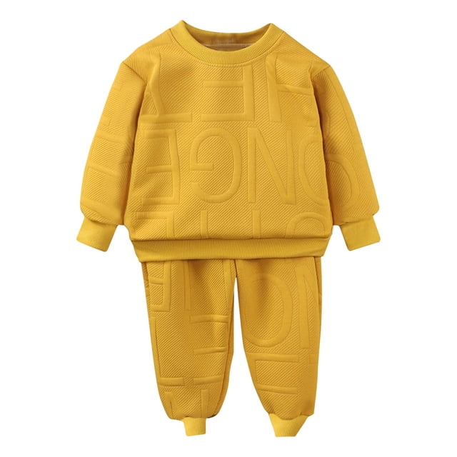 RXIRUCGD Children's Sweatshirt Two Piece Set Children's Casual Clothes For Small And Medium Children( Yellow, Size:3 Years )