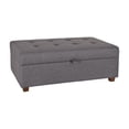 thumbnail image 4 of CorLiving Aubin Large Fabric Upholstered Indoor Storage Ottoman with Tufted Lid and Wood Legs, Light Grey, 4 of 12