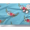 thumbnail image 3 of Soimoi Rayon Fabric Leaves & Anemone Flower Decor Fabric Printed Yard 42 Inch Wide, 3 of 3