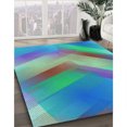 thumbnail image 3 of Ahgly Tapis Rectangulaire Lavable en Machine Bleu Acier, 8 Pieds x 12 Pieds, 3 of 7