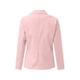 thumbnail image 2 of Innerwin Blazers Solid Color Women Cardigan Jacket Work Shawl Neck Slim Fit Business Jackets Pink 4XL, 2 of 6