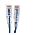 thumbnail image 2 of Micro Connectors E08-025BL-SLIM5 Câbles Patch Ultra Minces 25 Pieds 28AWG Cat6 UTP RJ45, Bleu - Lot de 5, 2 of 4