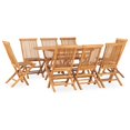 thumbnail image 1 of vidaXL 9 Piece Folding Outdoor Dining Set Solid Teak Wood, 1 of 5