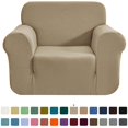 thumbnail image 1 of CHOK 2024 1-Piece Checks Stretch Sofa Cover Slipcover Couch Cover  Chair  Light Gray, 1 of 6