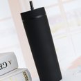 thumbnail image 5 of Portable Straw Cup Simple Style Straw Cup Food Grade Straw Bottle Straw Cup Colorful Plastic Simple Style Comfortable Hand Feeling Large Capacity Drinking Straw Bottle Black 16oz, 5 of 5