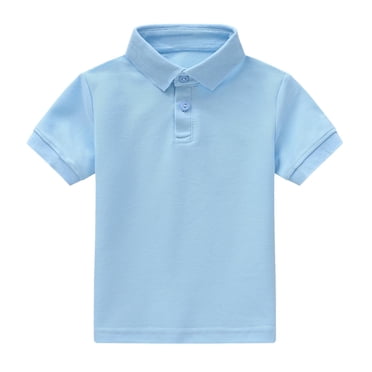 FhsagQ Hauts Garçons Chemises Taille 14-16 Coton Tout-Petits Garçons Filles Manches Courtes Été Décontracté Uni Haut Gentleman Chemises de Vacances T-Shirt Chemises de Noël pour Garçons 10-12 Noir Bleu 4-5 Ans