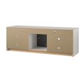 thumbnail image 2 of Ameriwood Home Hendrix 75" TV Stand with Electric Fireplace Insert and 6 Shelves, Black Oak, 2 of 9