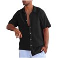 thumbnail image 2 of Summer Cuban Shirts for Men Casual Lightweight Button Down Short Sleeve Cardigan Work Blouse, 2 of 6