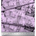 thumbnail image 2 of Soimoi Poly Georgette Fabric Waves & Ship Ocean Print Fabric by Yard 52 Inch Wide, 2 of 4