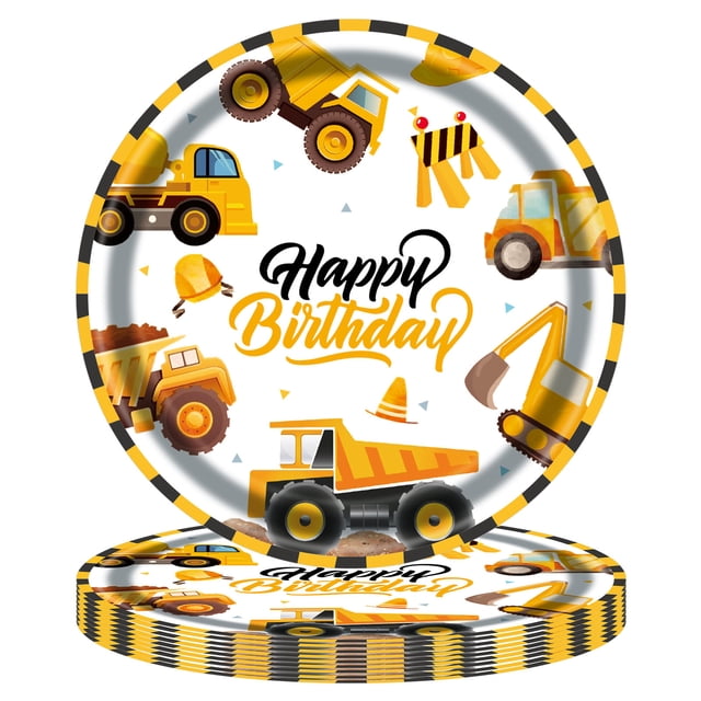 LSLJS Nappe de Fête Voiture d'Ingénierie, Ensemble de Vaisselle de Fête d'Anniversaire pour Enfants, Nappe en Plastique Jetable, Nappe Jetable