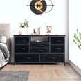 thumbnail image 1 of 8 Dresser TV Stand with Power Outlet & LED Light, 55'' Wide TV Stand with 8 Deep Drawers for Bedroom, Chest of Drawers with AC Outlets and 2 USC Ports, 1 of 9