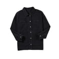 thumbnail image 2 of Jean Jacket for Women Distressed Long Sleeve Oversized Denim Trucker Jackets Coat Black XL, 2 of 9