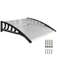 thumbnail image 1 of Outsunny Auvent de Fenêtre Auvent de Porte 40 Pouces x 40 Pouces Porte d'Entrée Couverture de Patio Extérieur, 1 of 10