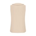 thumbnail image 3 of Tank Top for Women, Womens Solid Button V-Neck Tank Top, 3 of 7