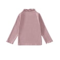 thumbnail image 1 of cfhntfmh Hauts Décontractés pour Filles Garçons Doux à Manches Longues Col Roulé Mode Ourlet à Volants Hauts Automne Confortables T-Shirts de Couleur Unie, 1 of 3