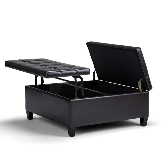 Allora Storage Coffee Table Ottoman in Tanners Brown
