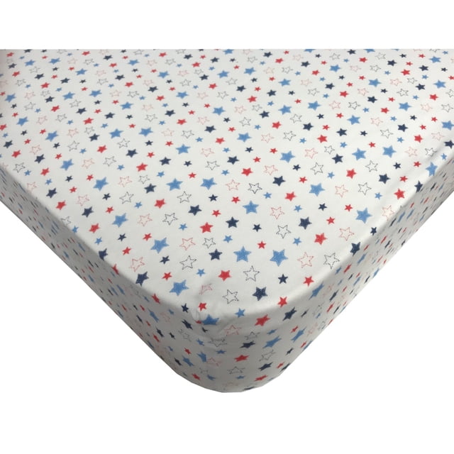 Organic Crib Bedding - Crib Fitted Sheet Organic Cotton Stars Knit