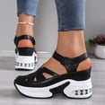 thumbnail image 3 of Womens Platform Wedge Gladiator Sandals Summer Fall Leather Closed Toe Hidden High Heel Fisherman Work Shoes, 3 of 7