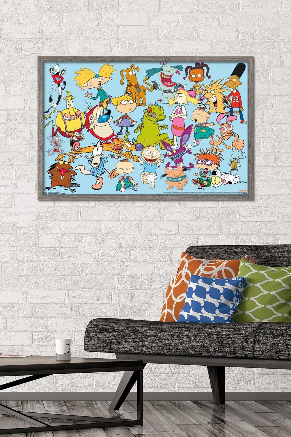 Nickelodeon Characters Wall Poster, 14.725" x 22.375" Framed
