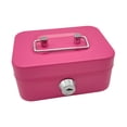 thumbnail image 1 of Cash Box with Lock Case with Top Handle Portable Souvenir Box Treasure Chest Pink, 1 of 8