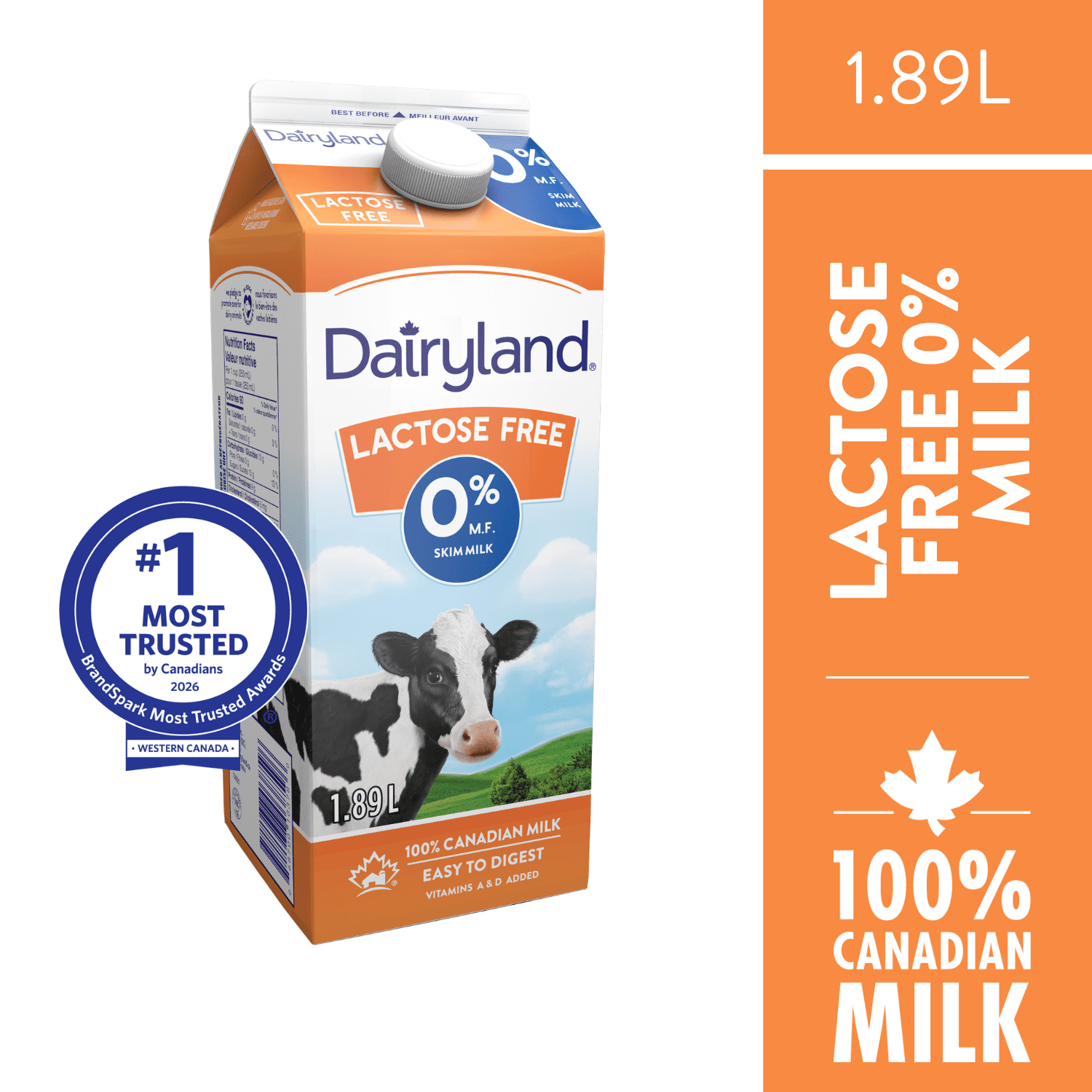 Dairyland Lait Écrémé Sans Lactose