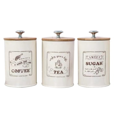 Siruishop Kitchen Canister Set - Coffee Sugar And Tea Storage Container Jar With Lid